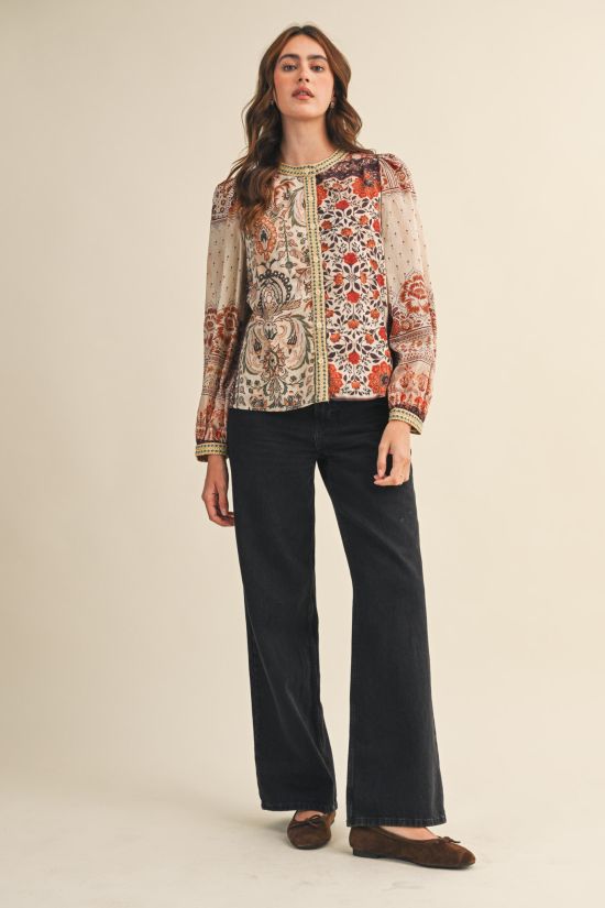 MTP4382-MOCHA CREAM FLORAL